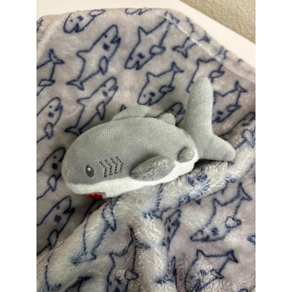 Hudson HB Baby Shark Lovey Security Blanket Grey Blue VERY FAST SHIPPING